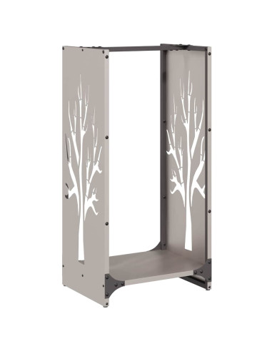 Rastrelliera per Legna da Ardere 40x30x80 cm in Acciaio Corten