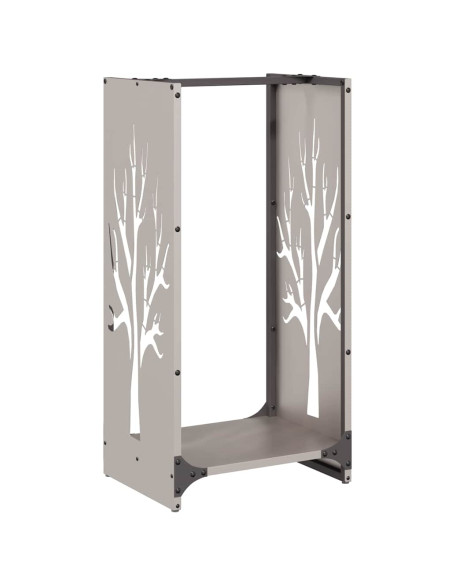 Rastrelliera per Legna da Ardere 40x30x80 cm in Acciaio Corten