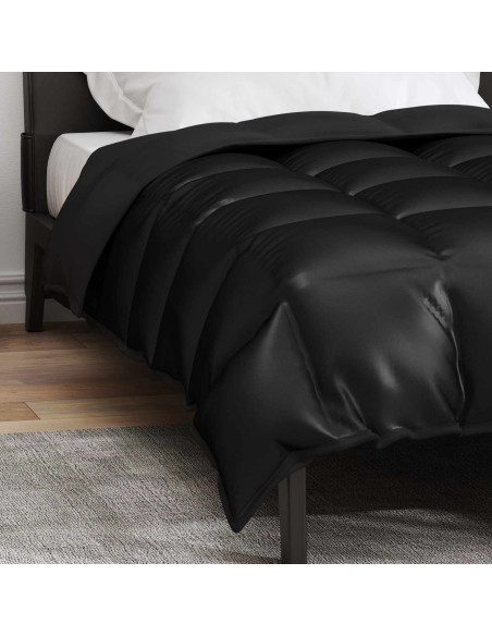 Duvet Invernale Nero 220 x 140 cm Satin e Micropile