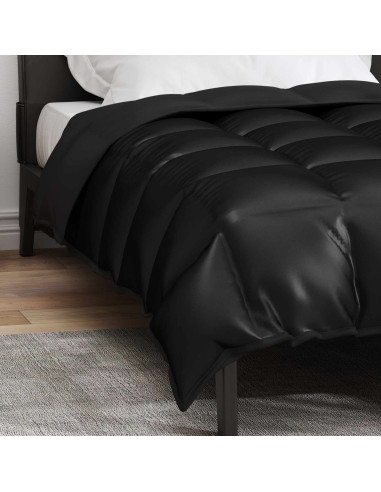 Duvet Invernale Nero 220 x 155 cm Satin e Micropile