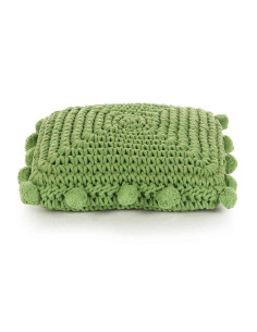 Cuscino da Lanciare Intreccio a cesto Verde 50 x 50 cm Cotone 2