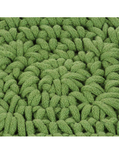 Cuscino da Lanciare Intreccio a cesto Verde 50 x 50 cm Cotone