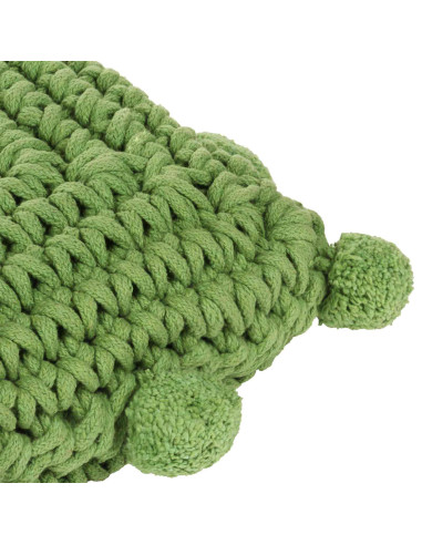 Cuscino da Lanciare Intreccio a cesto Verde 50 x 50 cm Cotone