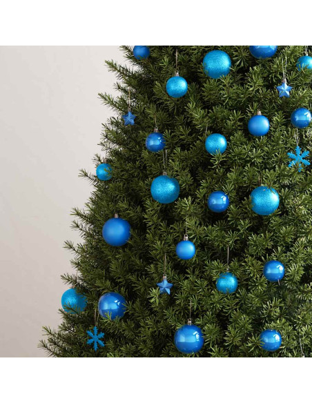 Set Palline di Natale 111 pz Blu in Polistirene