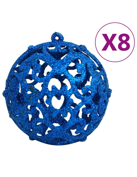 Set Palline di Natale 111 pz Blu in Polistirene