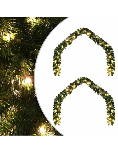 Ghirlanda di Natale con 600 LED 2 pcs Verde PVC