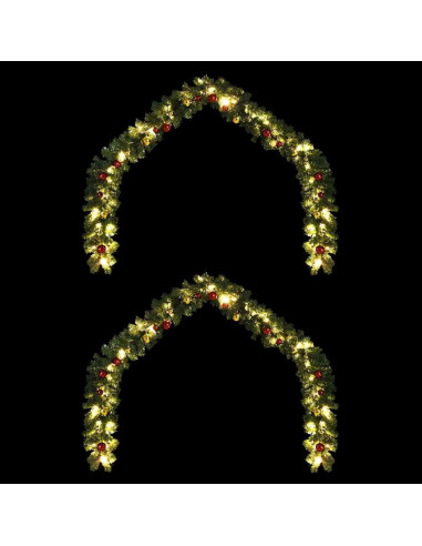 Ghirlanda di Natale con 600 LED 2 pcs Verde PVC