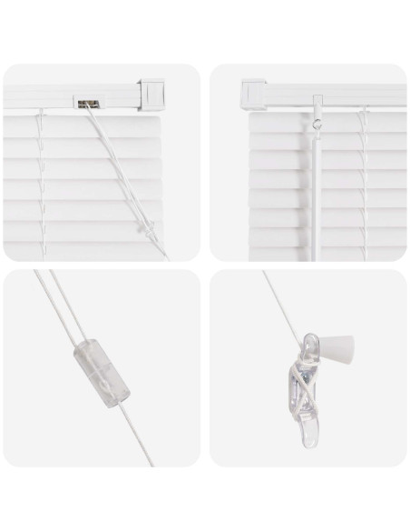 Tenda Veneziana Regolabile Bianco 213 x 70 cm PVC