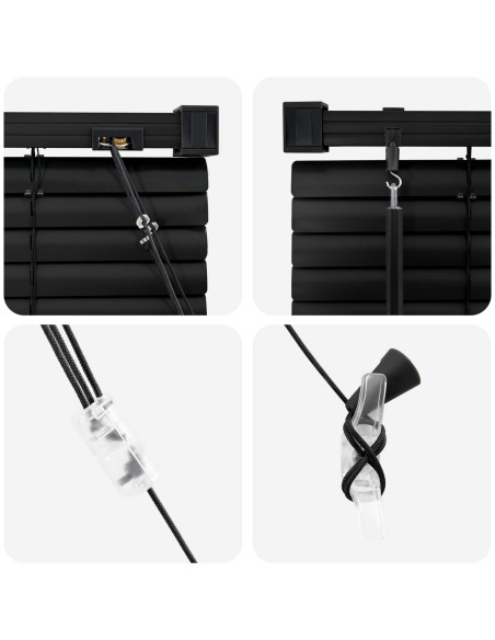 Tenda Veneziana Regolabile Nero 150 x 90 cm PVC