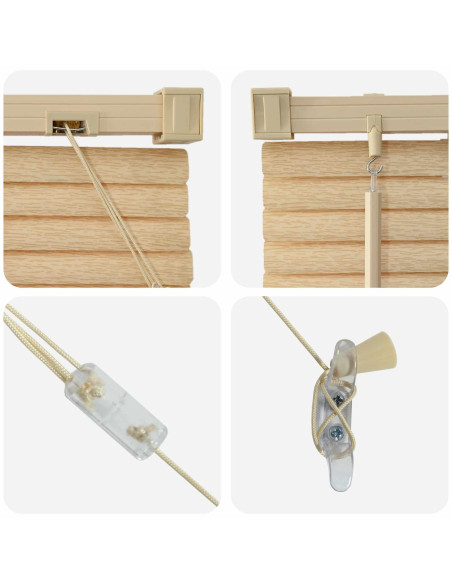 Tenda Veneziana Marrone Chiaro con Motivo 213 x 40 cm PVC