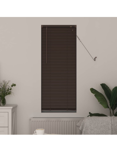 Tenda Veneziana Marrone Scuro con Motivo 150 x 50 cm PVC