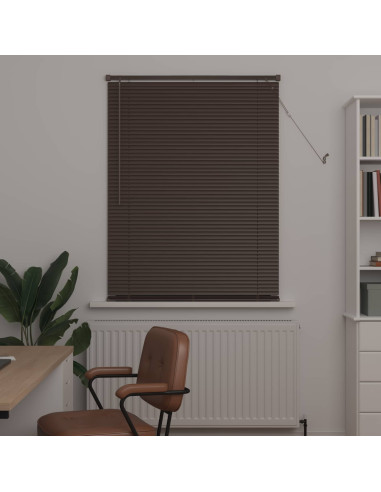 Tenda Veneziana Marrone Scuro con Motivo 150 x 70 cm PVC