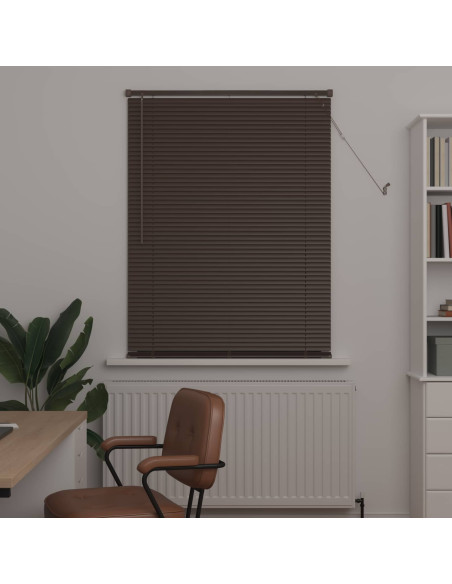 Tenda Veneziana Marrone Scuro con Motivo 150 x 80 cm PVC