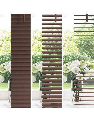 Tenda Veneziana Marrone Scuro con Motivo 150 x 80 cm PVC