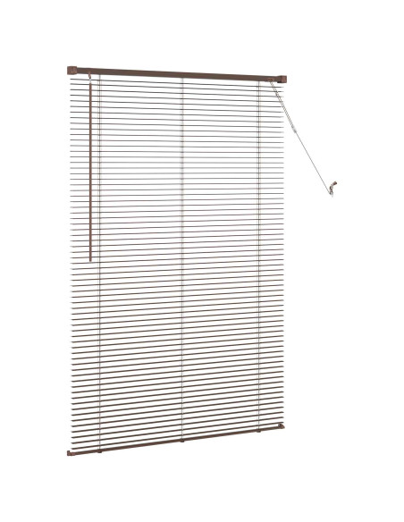 Tenda Veneziana Marrone Scuro con Motivo 150 x 100 cm PVC