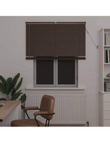 Tenda Veneziana Marrone Scuro con Motivo 150 x 120 cm PVC