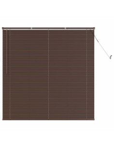 Tenda Veneziana Marrone Scuro con Motivo 150 x 130 cm PVC 2