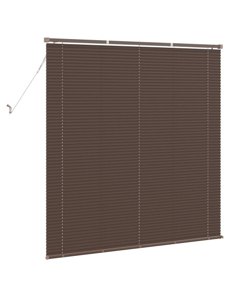 Tenda Veneziana Marrone Scuro con Motivo 150 x 140 cm PVC