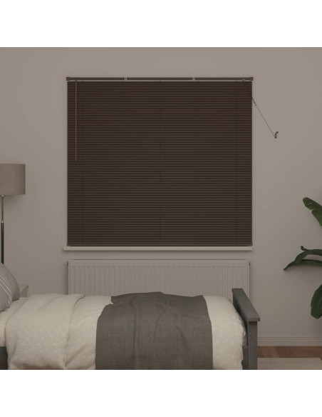 Tenda Veneziana Marrone Scuro con Pattern di Legno 160 x 150 cm