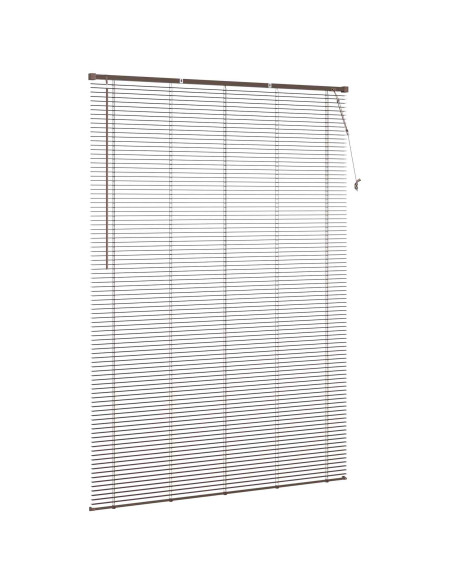 Tenda Veneziana Marrone Scuro con Motivo 213 x 130 cm PVC