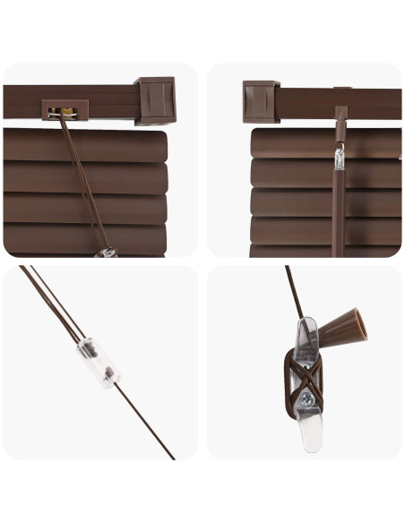 Tenda Veneziana Marrone Scuro con Motivo 213 x 150 cm PVC