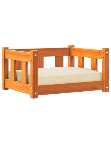 Letto per Cani Marrone cerato 55 x 45 x 28 cm Pino massello