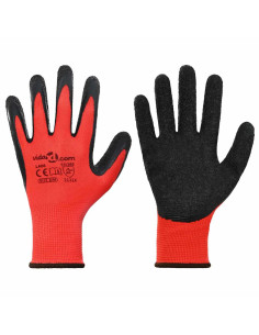 Guanti da Lavoro 12 pcs Rosso e Nero 8 / m 2