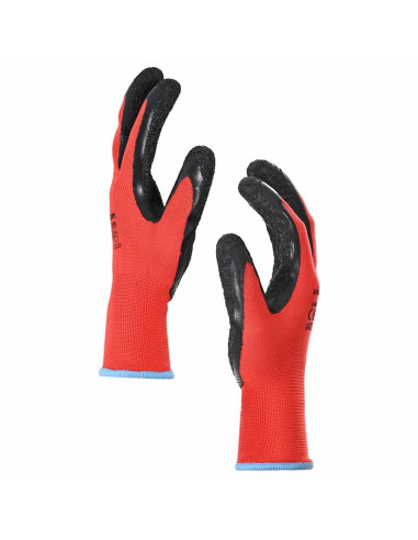 Guanti da Lavoro 12 pcs Rosso e Nero 9 / l