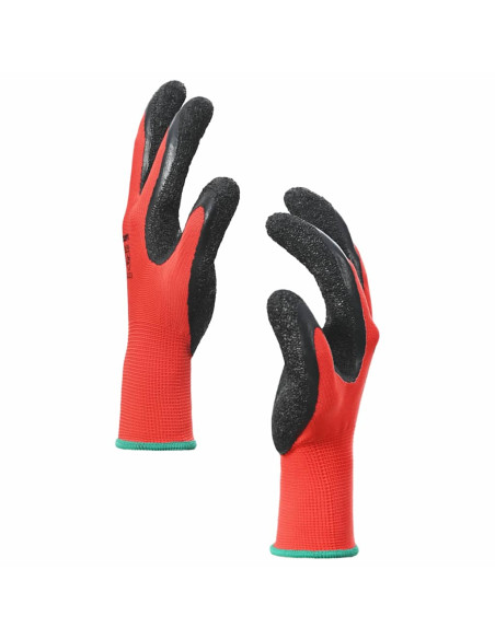 Guanti da Lavoro 12 pcs Rosso e Nero 11 / XXL