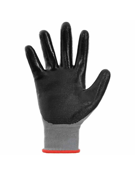 Guanti da Lavoro 12 pcs Grigio e Nero 7 / S Poliestere
