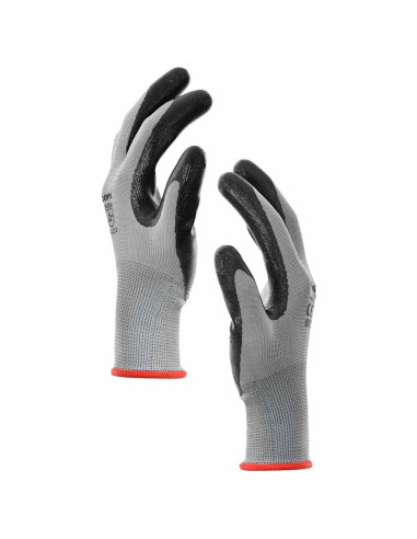 Guanti da Lavoro 24 pcs Grigio e Nero 7 / S Poliestere