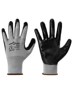 Guanti da Lavoro 24 pcs Grigio e Nero 8 / m Poliestere 2