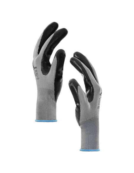 Guanti da Lavoro 12 pcs Grigio e Nero 9 / l Poliestere