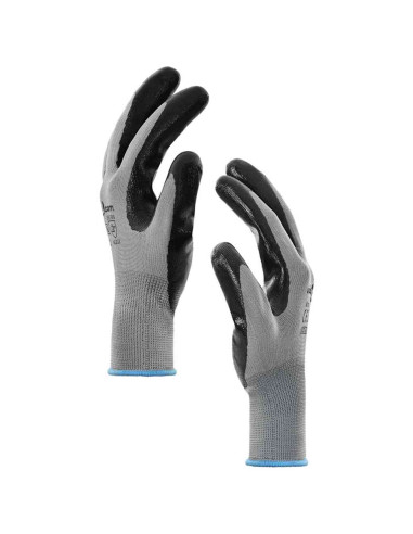 Guanti da Lavoro 24 pcs Grigio e Nero 9 / l Poliestere
