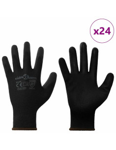 Guanti da Lavoro 24 pcs Nero 8 / m Poliestere 2