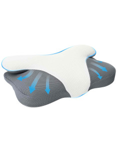 Cuscino con cuscino Bianco 59 x 38 x 14 cm Poliestere 2