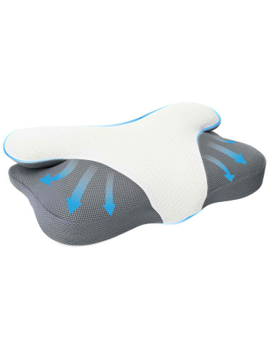 Cuscino con cuscino Bianco 59 x 38 x 14 cm Poliestere