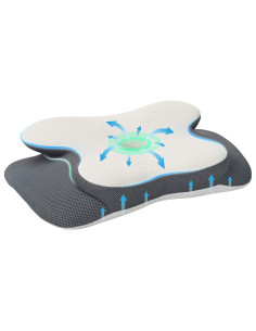 Cuscino con cuscino Bianco 60 x 37 x 13 cm Poliestere 2