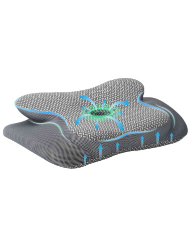 Cuscino con cuscino Grigio 60 x 37 x 13 cm Poliestere