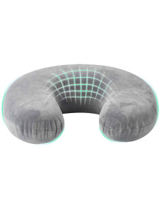 Cuscino con cuscino Grigio 27 x 27 x 8,5 cm Velluto 2