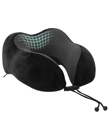 Cuscino con cuscino Regolabile Nero 28 x 25 x 14 cm Velluto