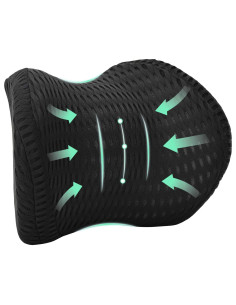 Cuscino con cuscino Regolabile Nero 31 x 23 x 14 cm Reticolo 4D 2