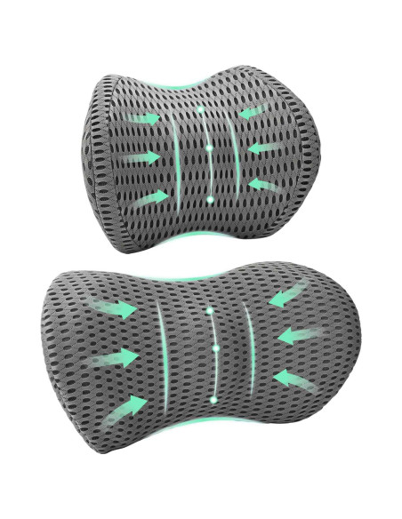 Cuscino con cuscino Regolabile 2 pcs Grigio Reticolo 4D