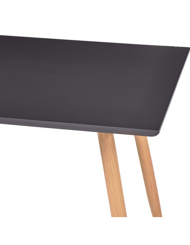 Tavolo da Pranzo Grigio e Rovere 120x60x74 cm in MDF