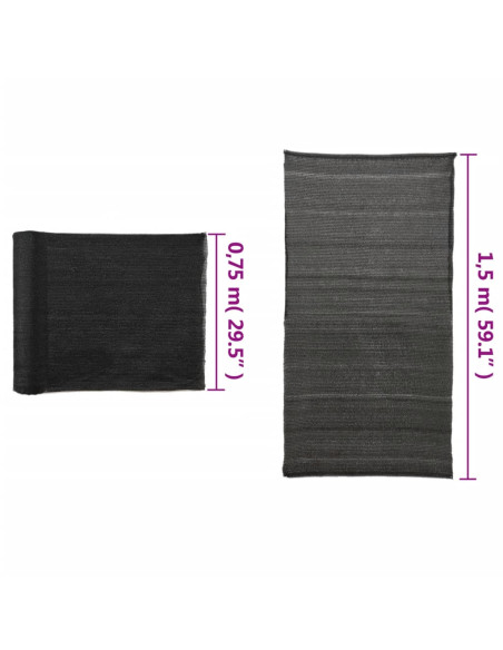 Rete per Privacy in HDPE 1,5x25 m Nera