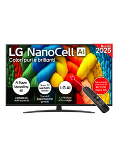 LG NanoCell AI 55NANO81A6A TV Serie NANO81 55'' 4K, α7 Gen8, HDR10, 20W, 3 HDMI con Game Optimizer, Smart TV WebOS 25