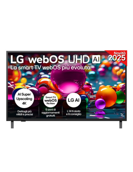 LG UHD AI 43UA75006LA TV Serie UA75 43'' 4K, α7 Gen8, HDR10, 20W, 3 HDMI con Game Optimizer, Smart TV WebOS 25