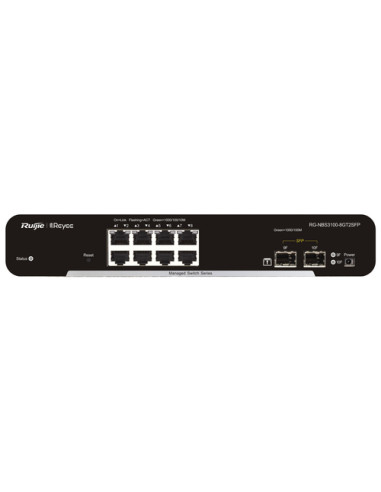 REYEE CLOUD SWITCH MANAGED GIGABIT L2 8 PORTE, 2 SLOT SFP (CHASSIS METALLICO DESKTOP)