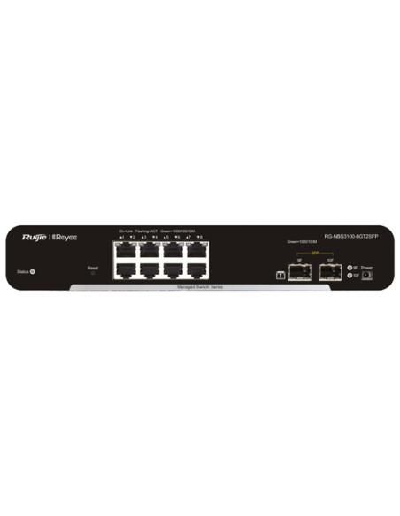 REYEE CLOUD SWITCH MANAGED GIGABIT L2 8 PORTE, 2 SLOT SFP (CHASSIS METALLICO DESKTOP)
