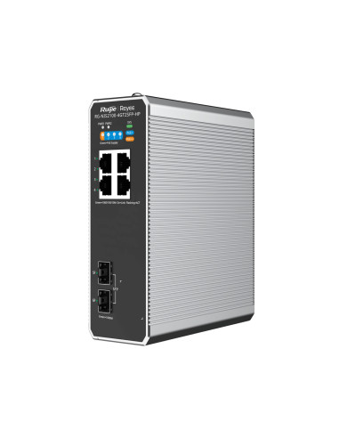 REYEE CLOUD INDUSTRIAL SWITCH L2 FULL MANAGED IP40, 4XRJ45 GIGABIT, 2XSFP, 3 P. POE+ E 1 P. POE++